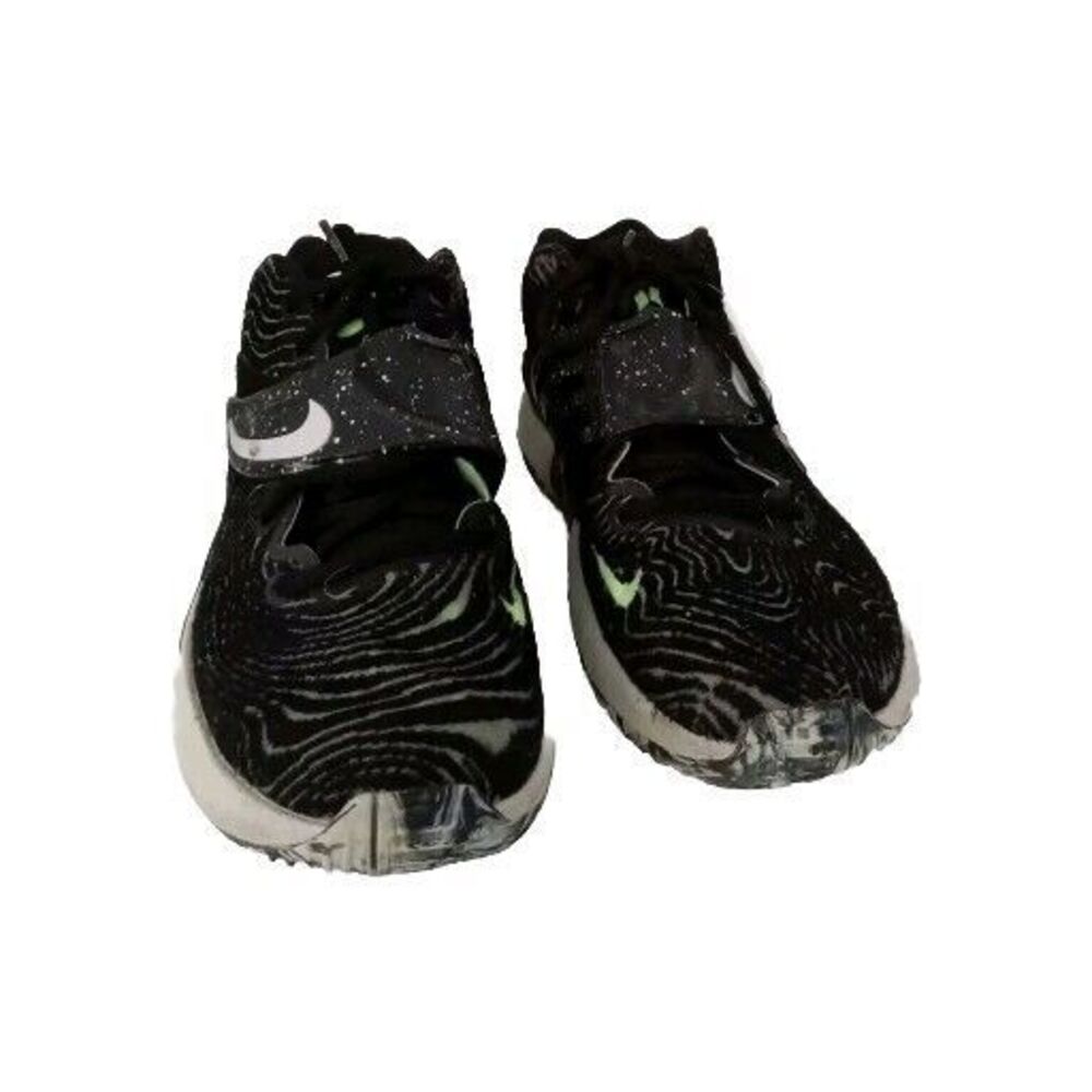 Nike Running Shoes Black Wave Pattern Neon Green Accents Athletic Sneakers